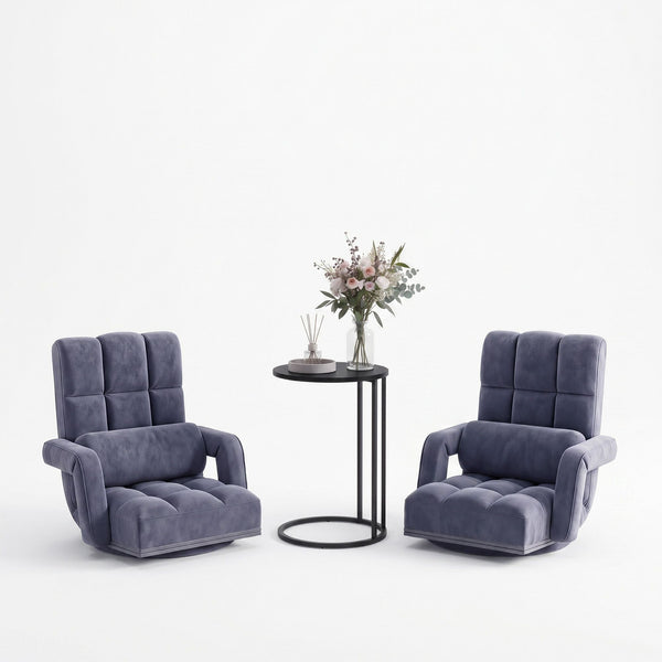 Artiss Floor Sofa Chair & Coffee Table Set, Swivel Lounge Recliner Side Tables Artiss