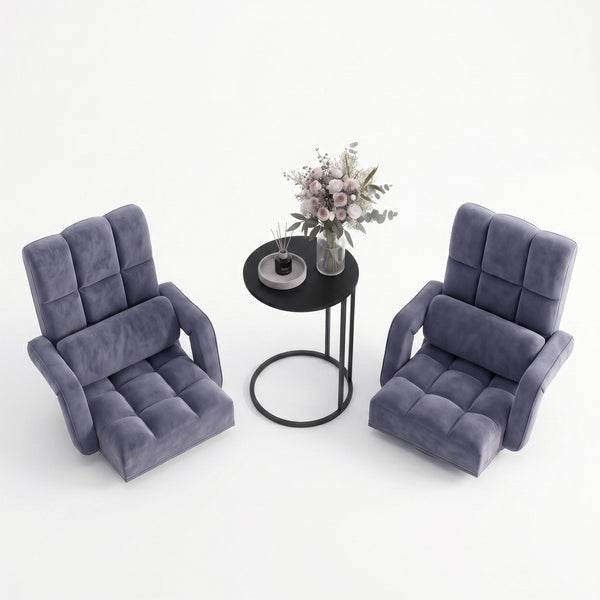 Artiss Floor Sofa Chair & Coffee Table Set, Swivel Lounge Recliner Side Tables Artiss