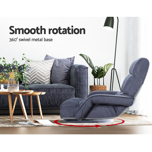 Artiss Floor Sofa Chair & Coffee Table Set, Swivel Lounge Recliner Side Tables Artiss