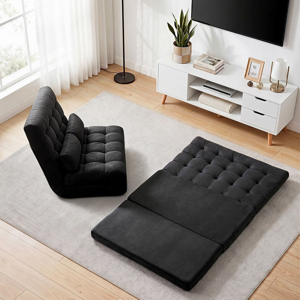 Artiss Sofa Bed Adjustable Floor Chair & TV Unit 120cm Entertainment Cabinet Set Artiss