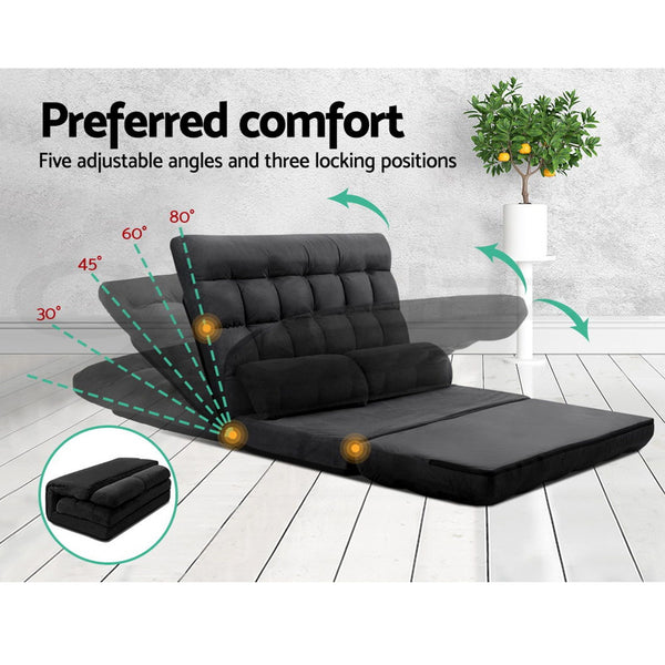 Artiss Sofa Bed Adjustable Floor Chair & TV Unit 120cm Entertainment Cabinet Set Artiss