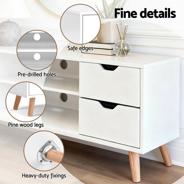 Artiss Sofa Bed Adjustable Floor Chair & TV Unit 120cm Entertainment Cabinet Set Artiss