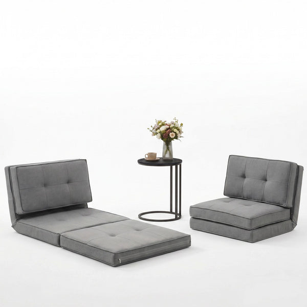 Artiss Single Sofa Bed and Side Table Set, Adjustable Recliner Narrow End Table Artiss