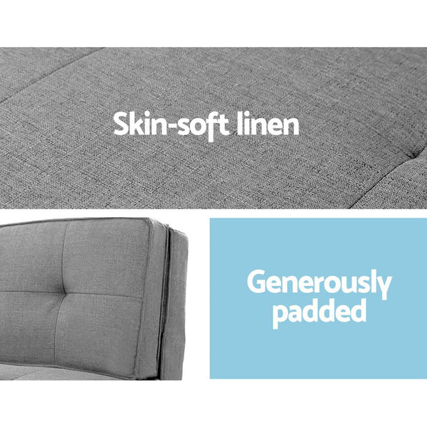 Artiss Single Sofa Bed and Side Table Set, Adjustable Recliner Narrow End Table Artiss