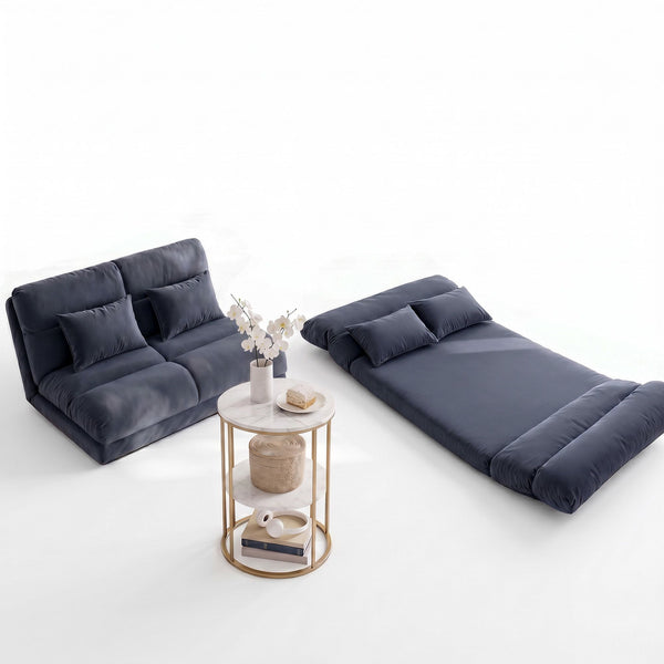 Artiss Floor Lounge Sofa Bed & Coffee Table 2 Tier Marble Effect Side Table Set Artiss