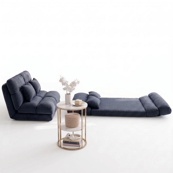 Artiss Floor Lounge Sofa Bed & Coffee Table 2 Tier Marble Effect Side Table Set Artiss