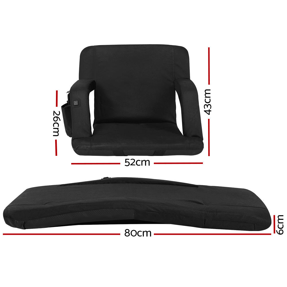 Artiss 2X Floor Lounge Sofa Bed With Armrest Heated Cushion Awezingly