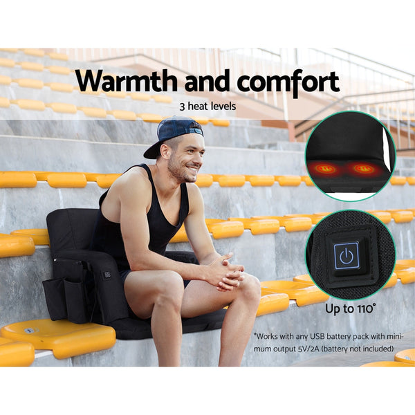 Artiss 2X Floor Lounge Sofa Bed With Armrest Heated Cushion Awezingly