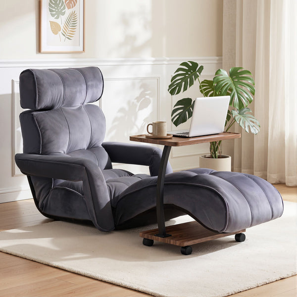 Artiss Floor Lounge & Coffee Table Set, Adjustable Recliner End Table w/ Wheels Artiss