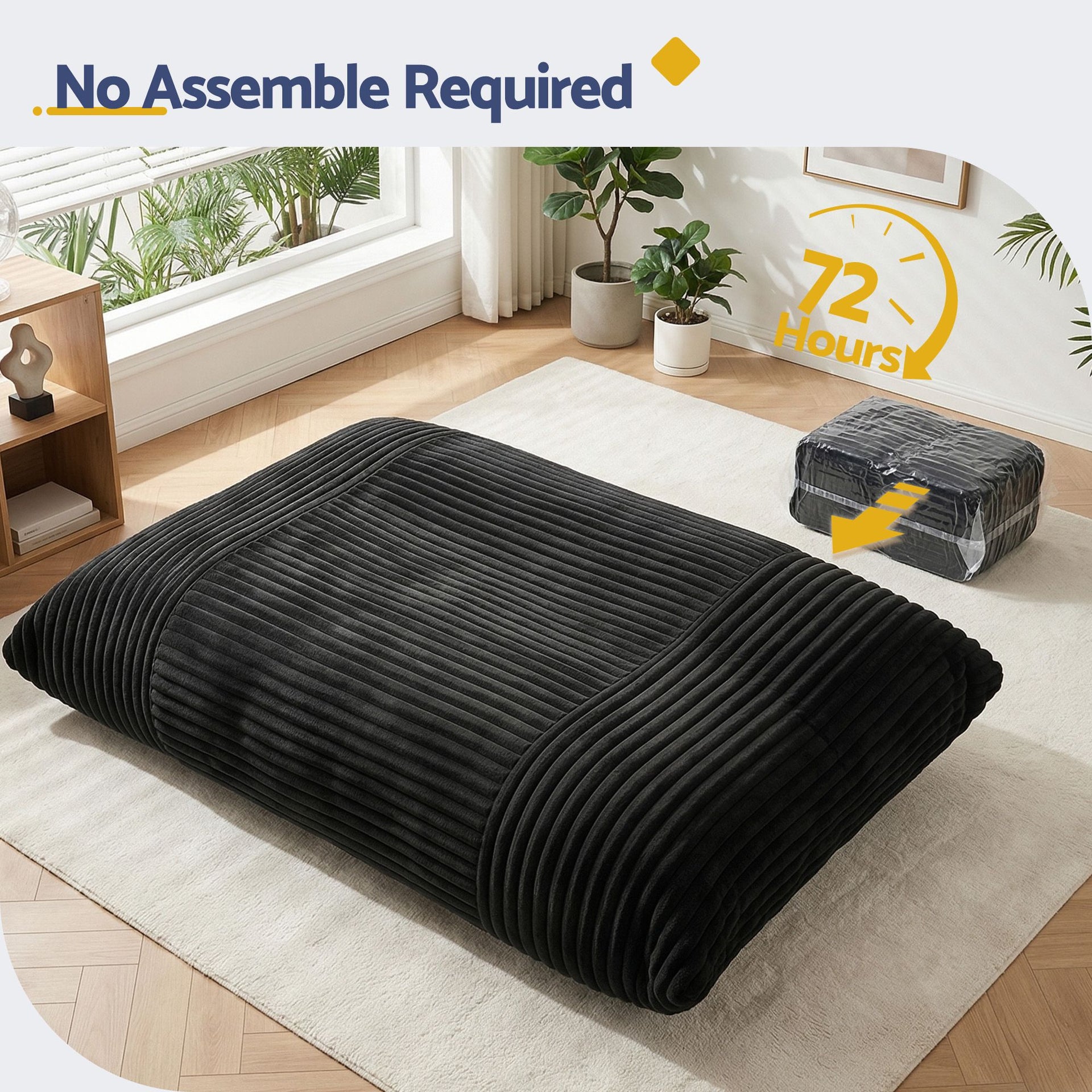 Artiss 3-in-1 Bean Bag Chair for Living Room Convertible Floor Sofa Dark Grey Awezingly
