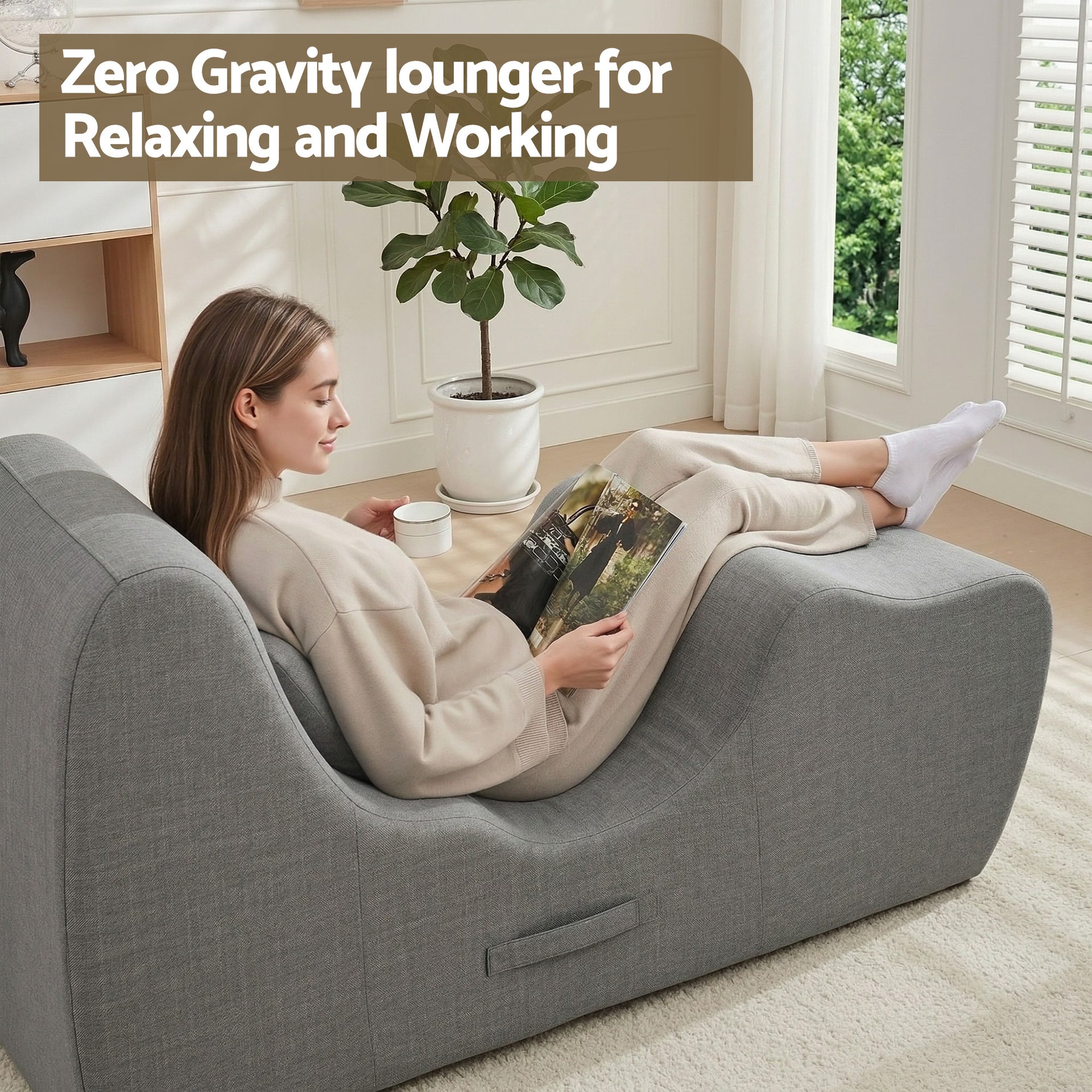 Artiss Chaise Lounge Chair Ergonomic S-Curve Floor Lounger Boneless Lounge Chairs Grey Awezingly