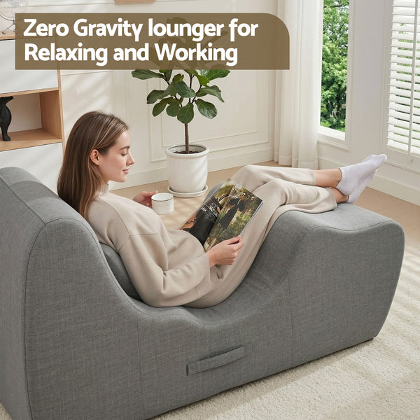 Artiss Chaise Lounge Chair Ergonomic S-Curve Floor Lounger Boneless Lounge Chairs Grey Awezingly