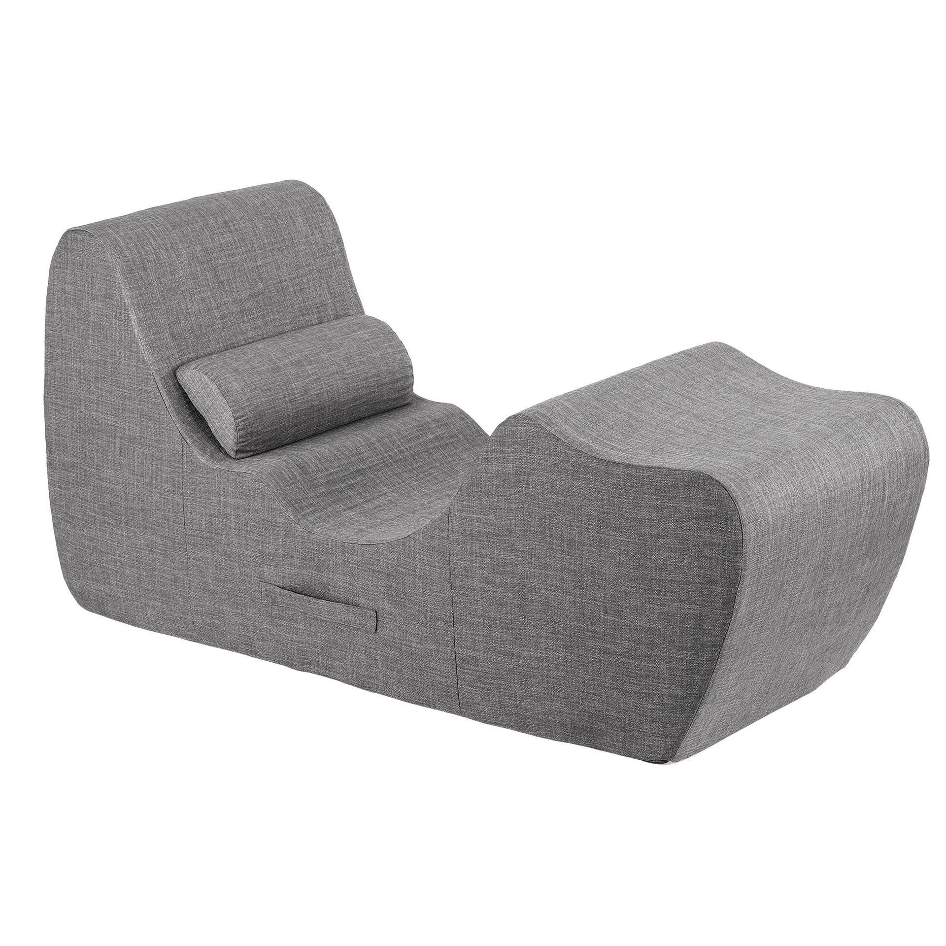 Artiss Chaise Lounge Chair Ergonomic S-Curve Floor Lounger Boneless Lounge Chairs Grey Awezingly