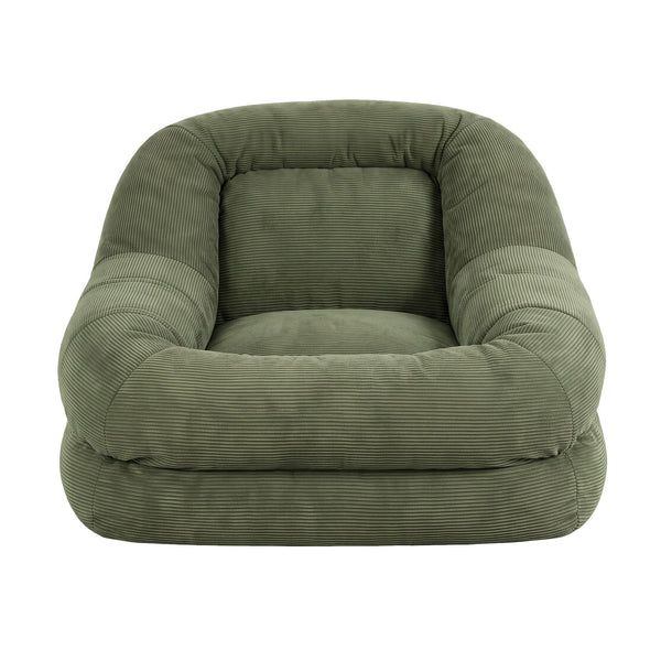 Artiss Armchair Floor Chair Couch Recliner 1 Seater Cloud Chaise Lounge Corduroy Green Awezingly