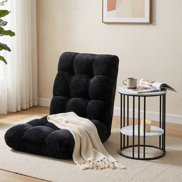 Artiss Sofa Bed Floor Lounge Recliner Foldable Chair & Side Table Bundle Artiss