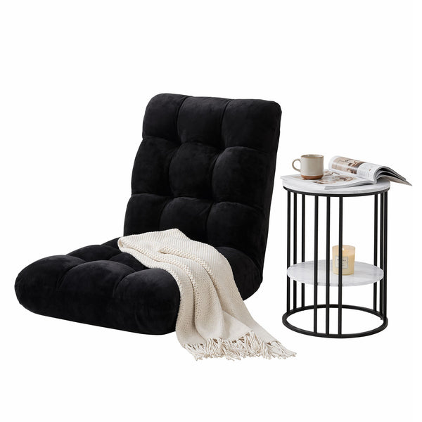 Artiss Sofa Bed Floor Lounge Recliner Foldable Chair & Side Table Bundle Artiss