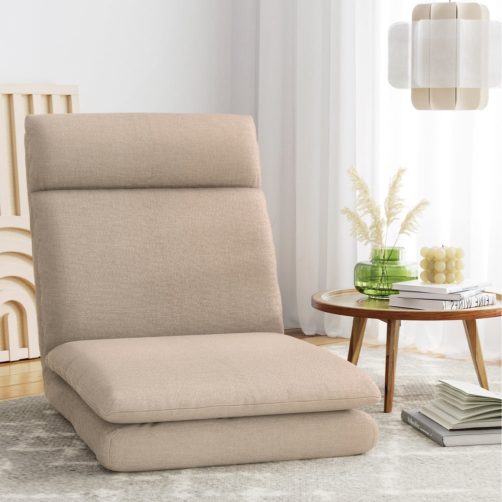 Artiss Floor Chair Sofa 1 Seater Linen Beige Artiss