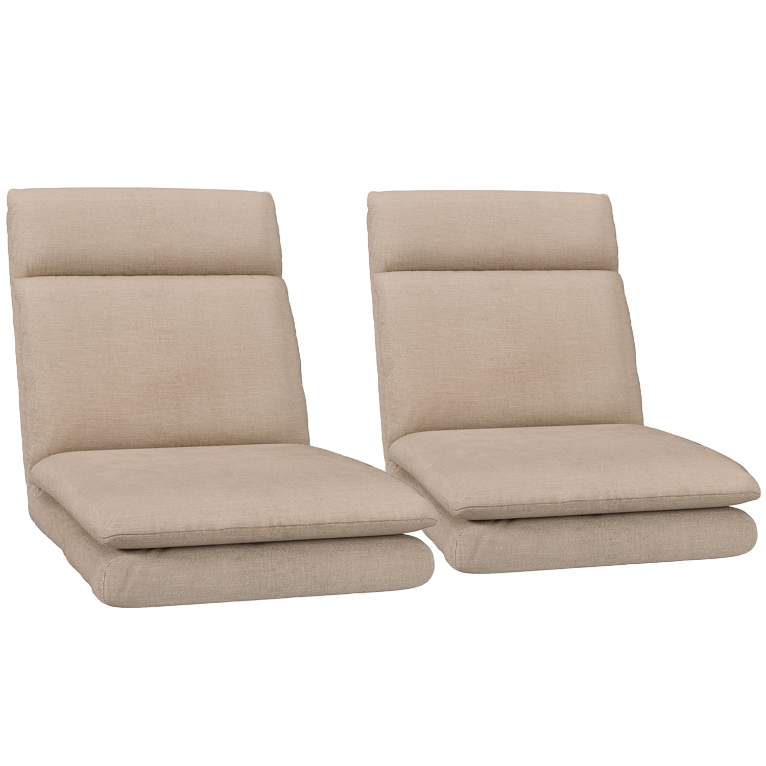 Artiss 2XFloor Chair Sofa Linen Beige Awezingly