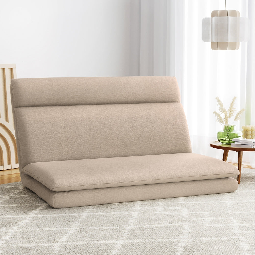 Artiss Floor Chair Sofa 2 Seater Linen Beige Artiss