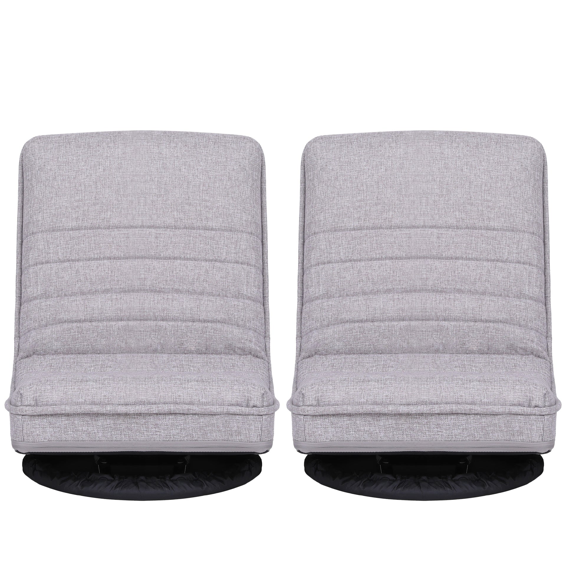 Artiss 2 Swivel Floor Chair 360 Adjustable Foldable Lounge Seat Floor Sofa Chair Grey Awezingly