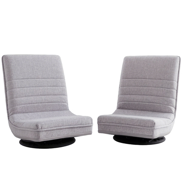 Artiss 2 Swivel Floor Chair 360 Adjustable Foldable Lounge Seat Floor Sofa Chair Grey Awezingly