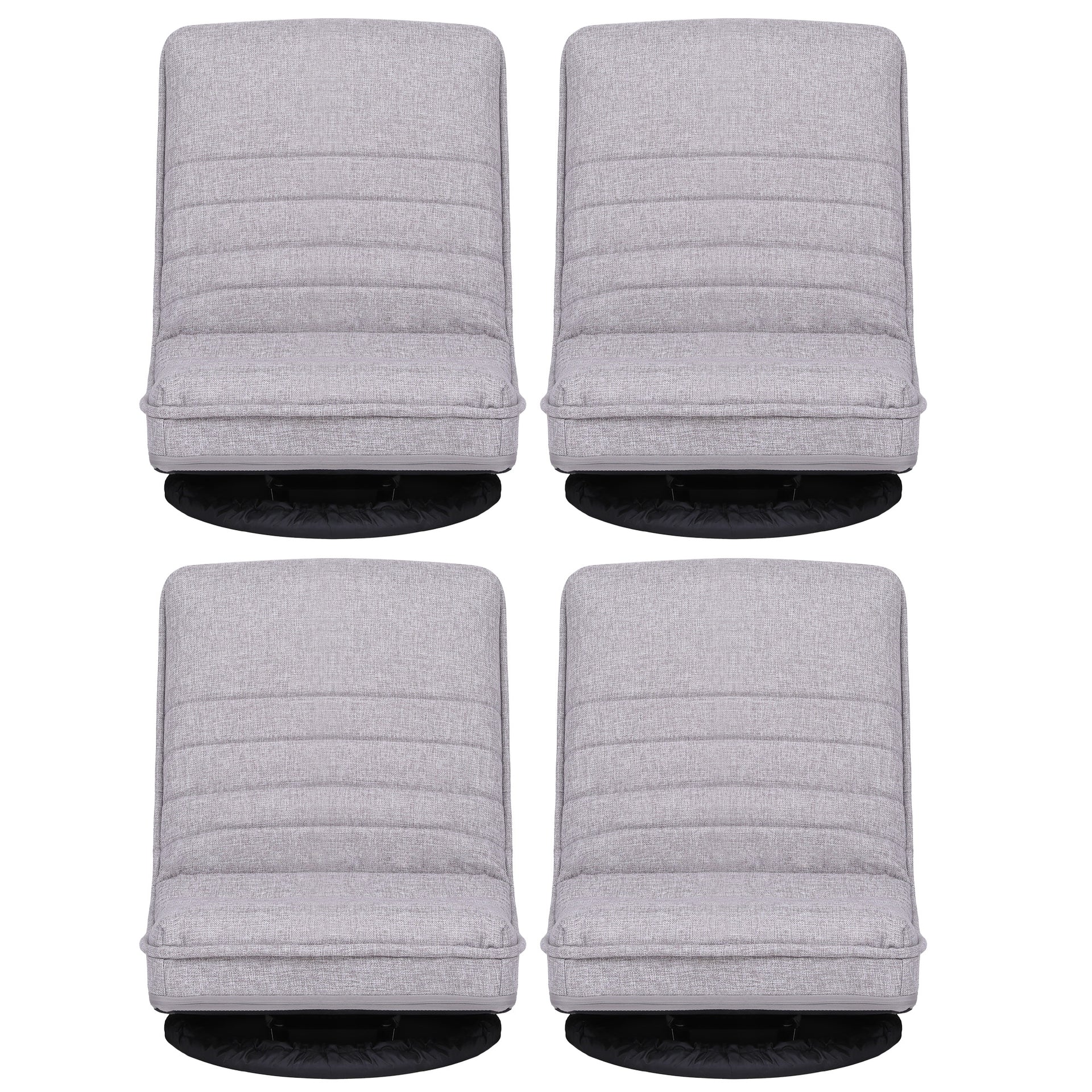 Artiss 4PCS Swivel Floor Chair 360 Adjustable Foldable Lounge Seat Floor Sofa Chair Grey Awezingly