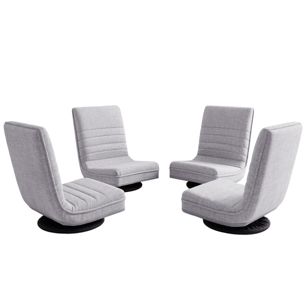 Artiss 4PCS Swivel Floor Chair 360 Adjustable Foldable Lounge Seat Floor Sofa Chair Grey Awezingly