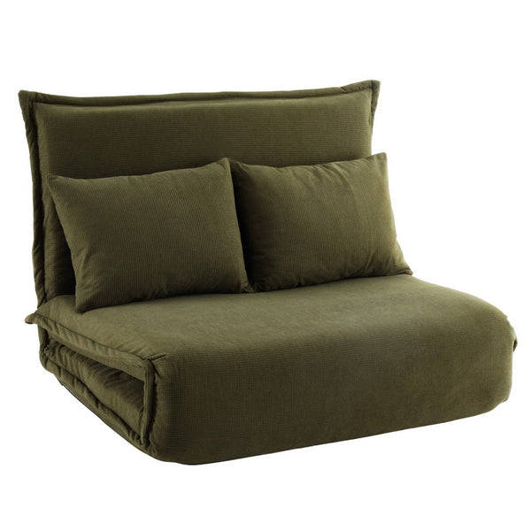 Artiss Floor Lounge Sofa Bed Foldable 2 Seater Green Awezingly