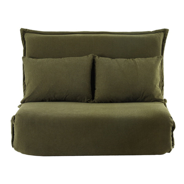Artiss Floor Lounge Sofa Bed Foldable 2 Seater Green Awezingly