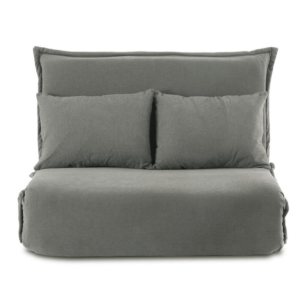 Artiss Floor Lounge Sofa Bed Foldable 2 Seater Grey Artiss