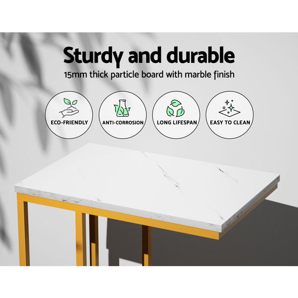 Artiss Floor Lounge Sofa Bed Folding Chaise Chair Green & Coffee Table Side Table Marble Effect Artiss