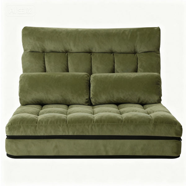 ArtissLounge Sofa Bed 2 seater Green Fabric Artiss