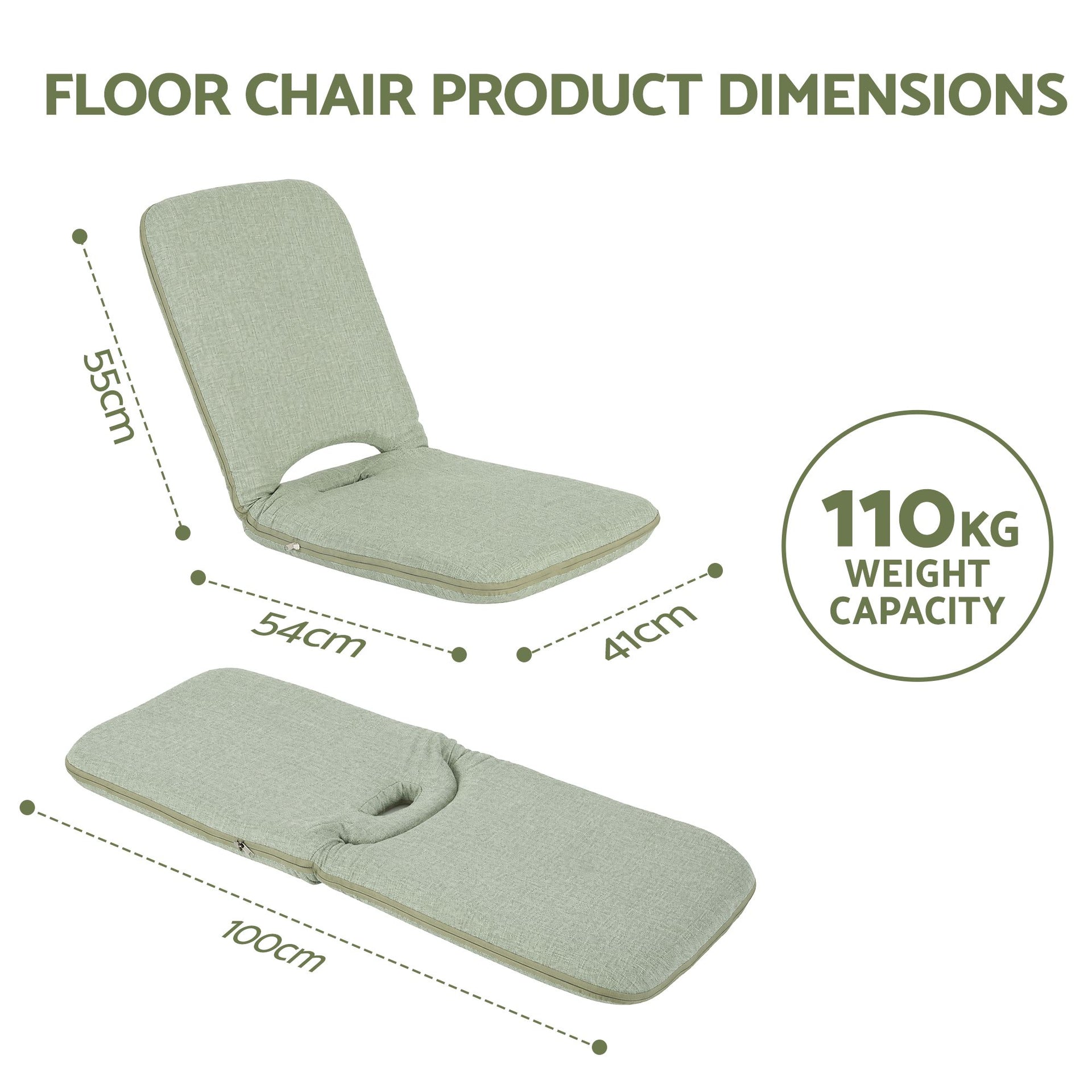 Artiss Floor Chair 5 Position Adjustable Green Lazy Sofa for Living Room Bedroom Awezingly