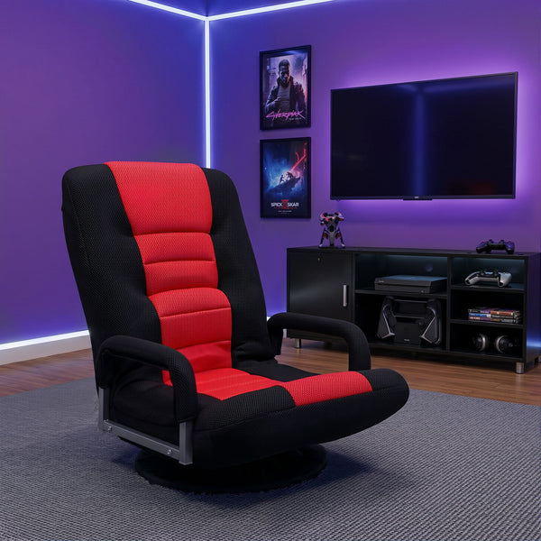 Artiss Floor Gaming Chair with 360 Swivel, 6-Position Backrest for Gaming Awezingly