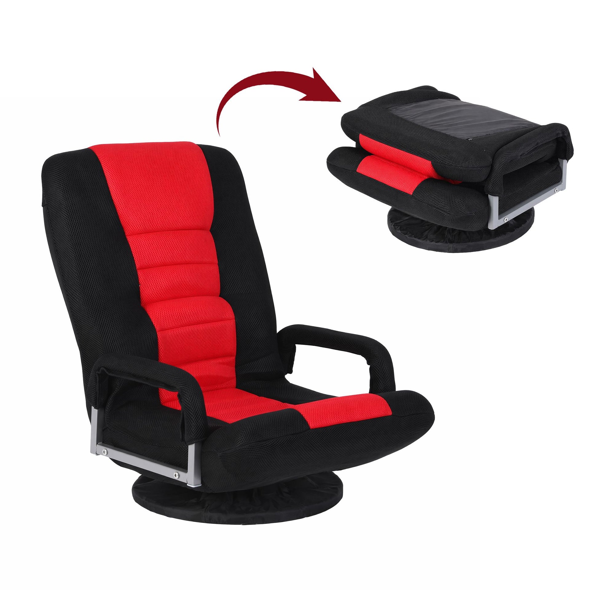 Artiss Floor Gaming Chair with 360 Swivel, 6-Position Backrest for Gaming Awezingly
