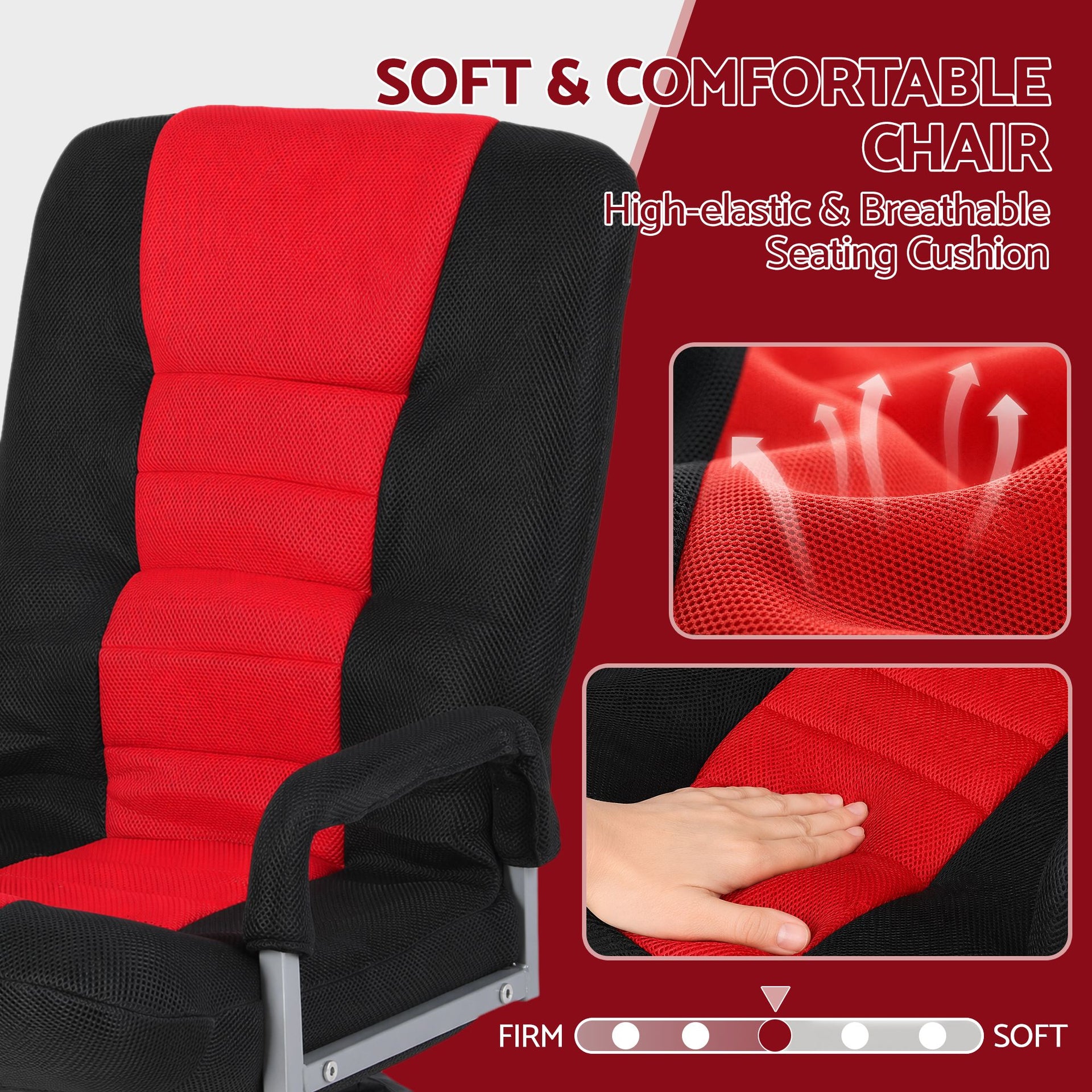 Artiss Floor Gaming Chair with 360 Swivel, 6-Position Backrest for Gaming Awezingly