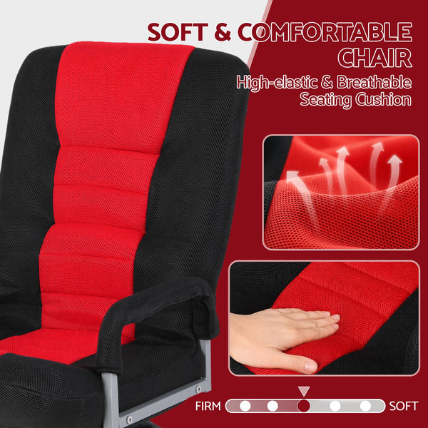 Artiss Floor Gaming Chair with 360 Swivel, 6-Position Backrest for Gaming Awezingly
