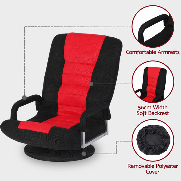 Artiss Floor Gaming Chair with 360 Swivel, 6-Position Backrest for Gaming Awezingly
