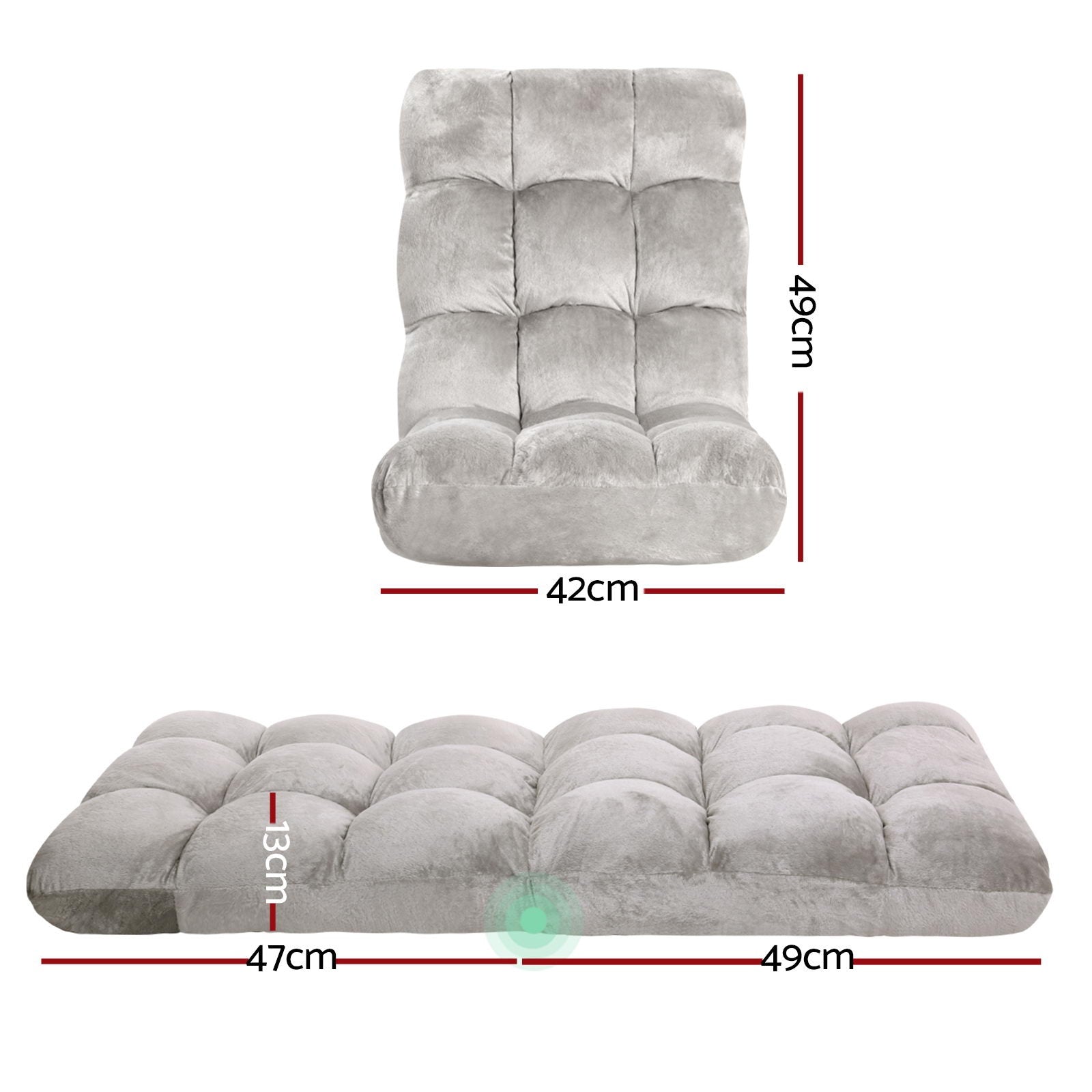 Artiss 4X Lounge Sofa Bed Flannel Fabric Grey Artiss