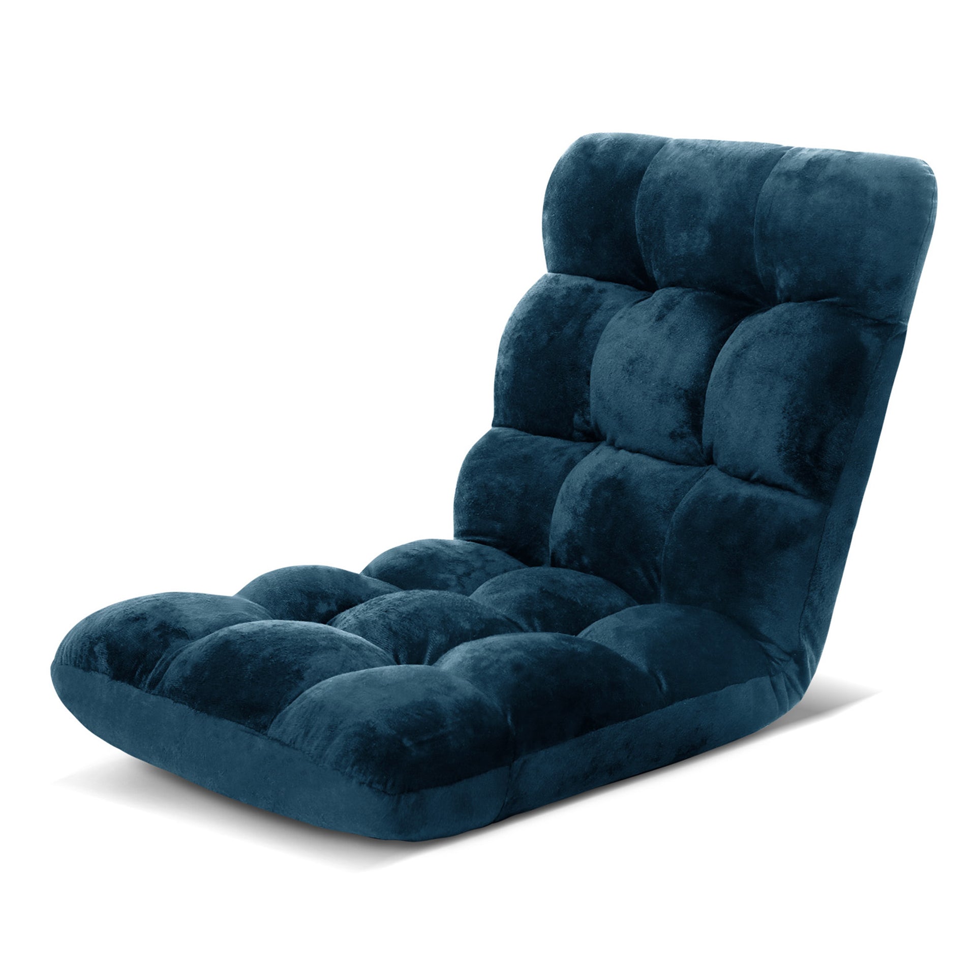 Artiss Floor Lounge Sofa Bed Flannel Fabric Navy Artiss