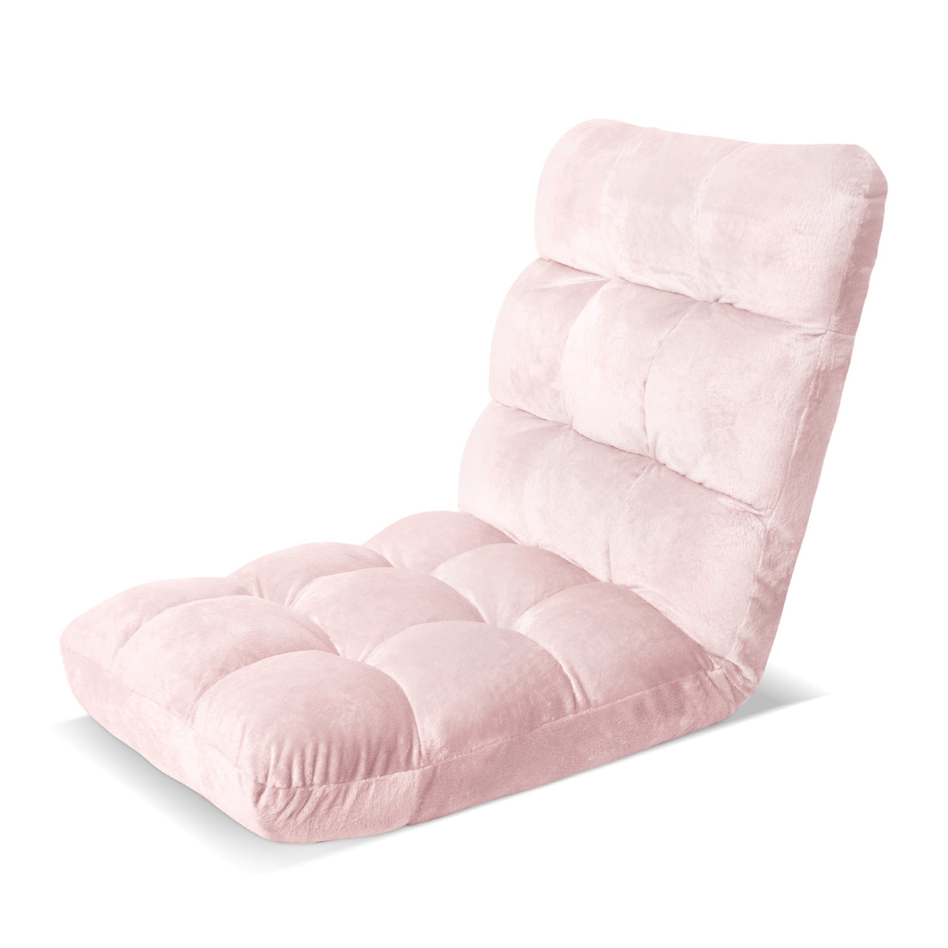 Artiss Floor Lounge Sofa Bed Flannel Fabric Pink Artiss