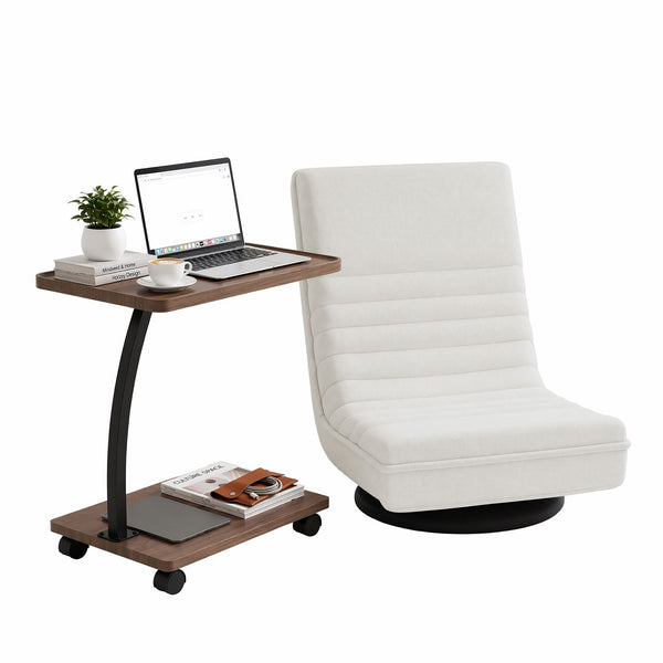 Artiss Floor Lounge 360° Swivel Foldable Sofa Chair and Side Table with Castors Set Artiss