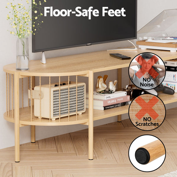 Artiss Swivel Floor Chair & TV Entertainment Unit with Storage Shelf Set Artiss