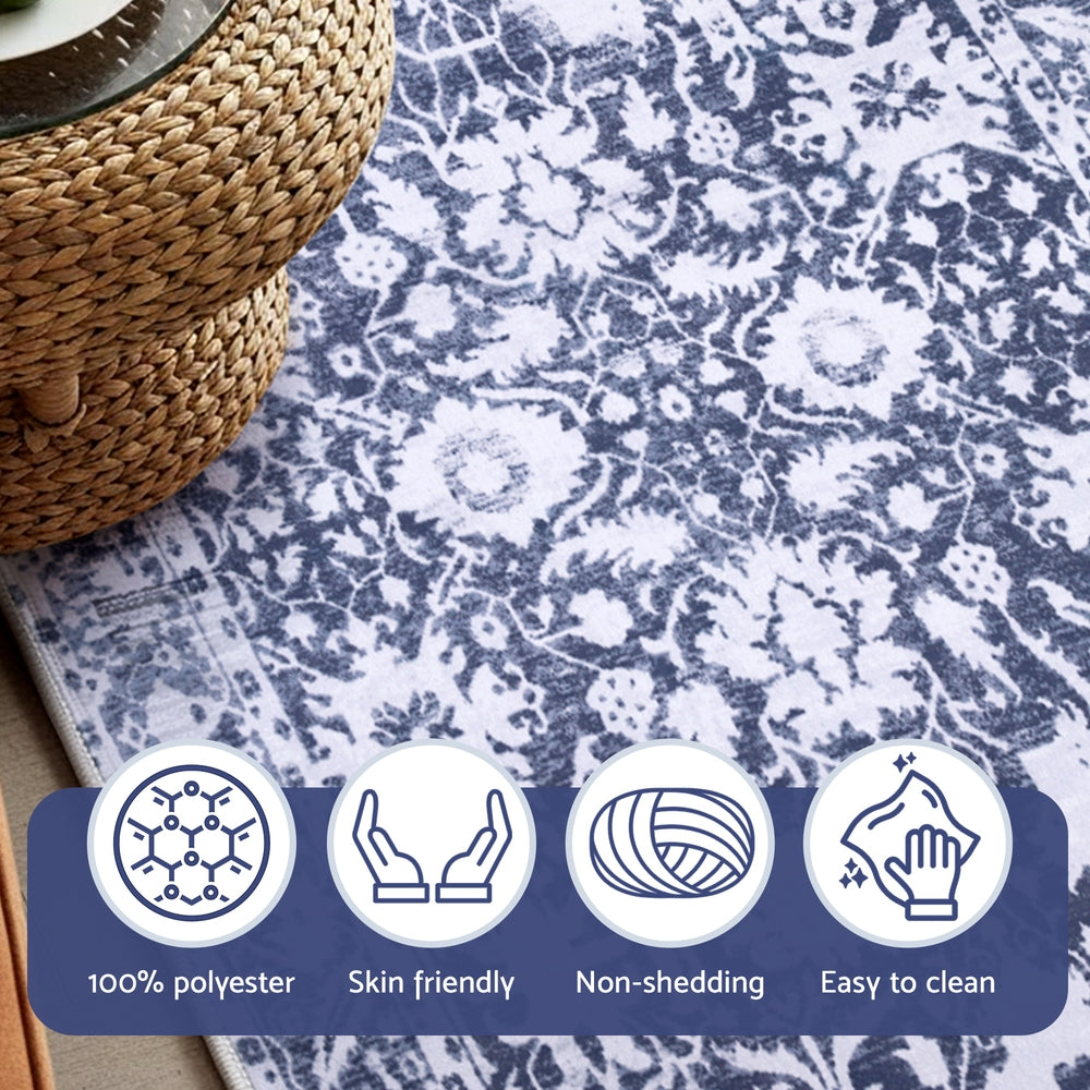 Artiss Hallway Runner Rug 80X300cm Soft Velvet Washable Modern Kitchen Mat Artiss