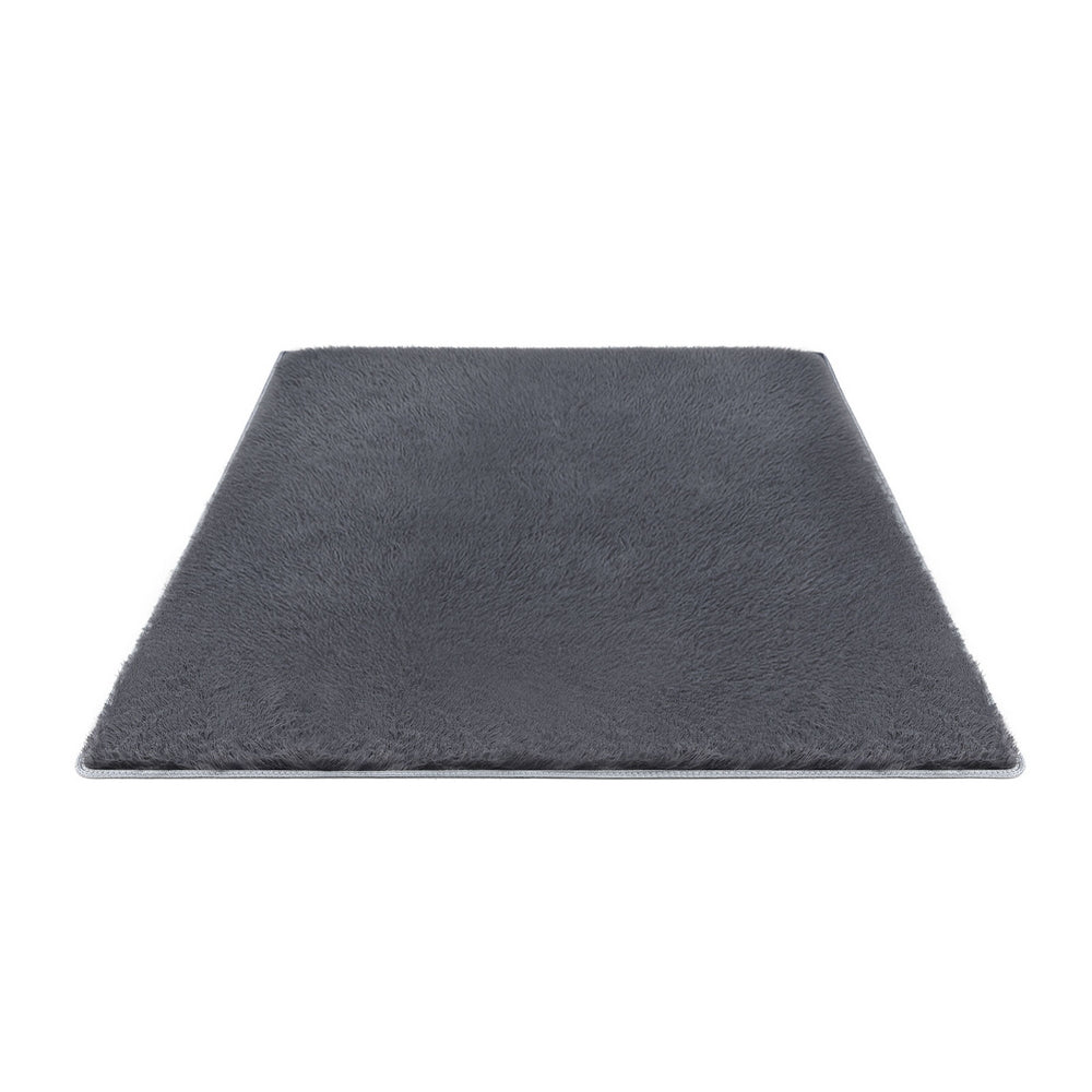 Artiss Floor Rug 140x200cm Plush Area Shaggy Rug Living Room Bedroom Carpet Grey Awezingly
