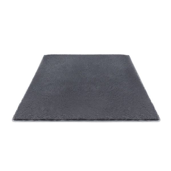 Artiss Floor Rug 140x200cm Plush Area Shaggy Rug Living Room Bedroom Carpet Grey Awezingly
