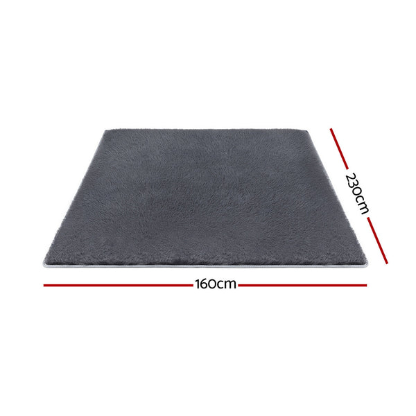 Artiss Floor Rug 160x230cm Plush Area Shaggy Rug Living Room Bedroom Carpet Grey Awezingly