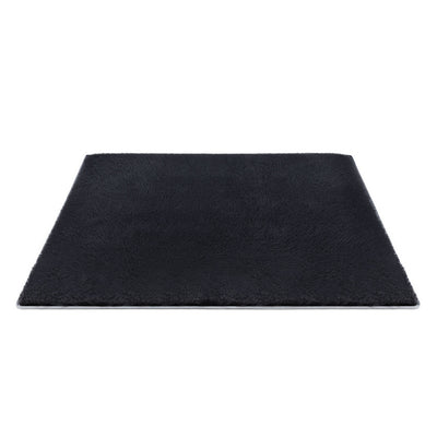 Artiss Floor Rug 200x230cm Plush Area Shaggy Rug Living Room Bedroom Carpet Black