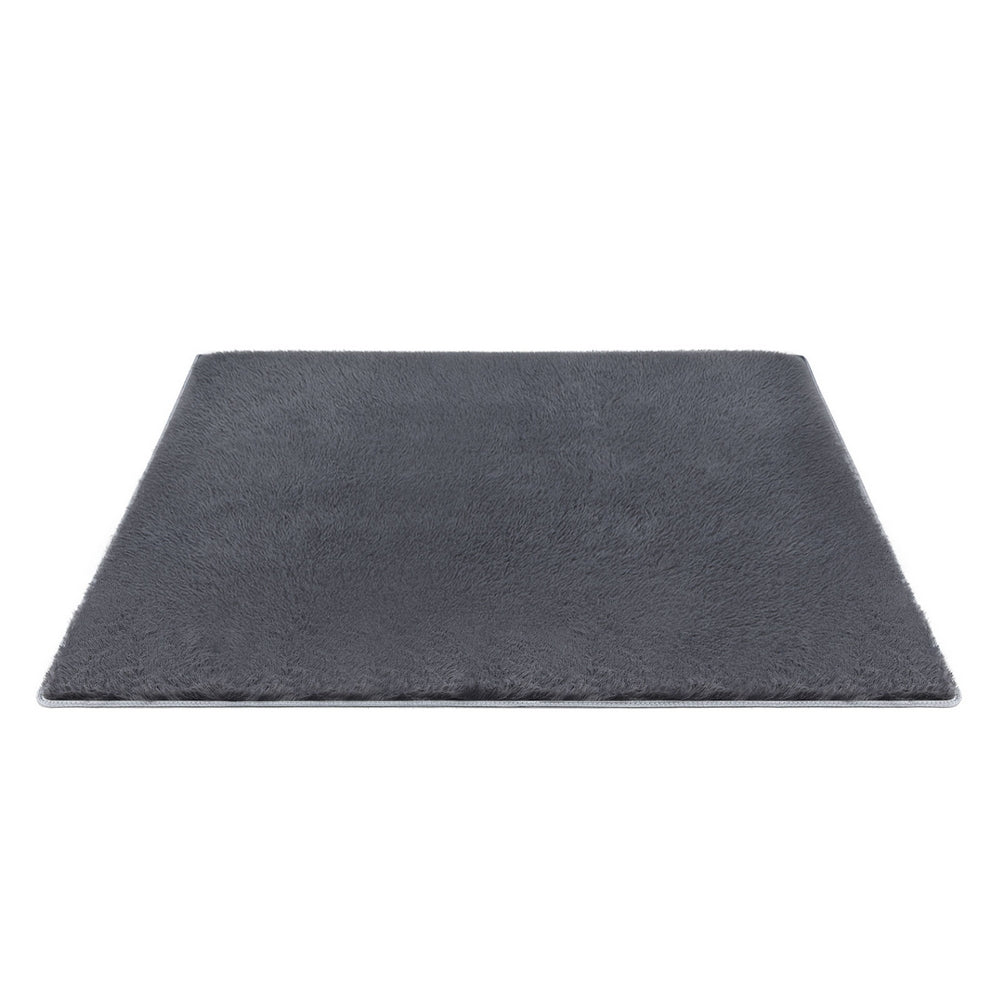 Artiss Floor Rug 200x230cm Plush Area Shaggy Rug Living Room Bedroom Carpet Grey Awezingly