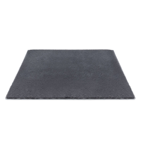 Artiss Floor Rug 200x230cm Plush Area Shaggy Rug Living Room Bedroom Carpet Grey Awezingly
